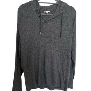 Calvin Klein Men's Hooded Pullover Sweater‎ Size Large Gray Knit Slim Fit